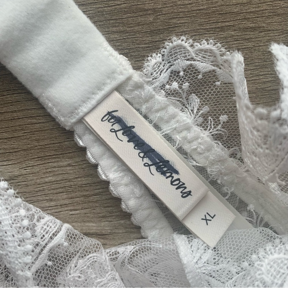 For Love & Lemons Bridal Collection Underwired Floral Lace Sheer Longline Bra - Picture 12 of 14
